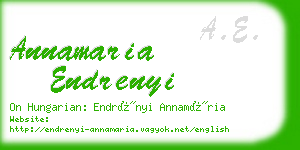 annamaria endrenyi business card